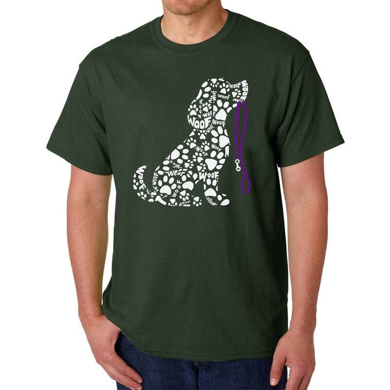 エルエーポップアート レディース トップス Tシャツ LA Pop Art Dog Leash - Men Word Art-Shirt Forest フォレスト