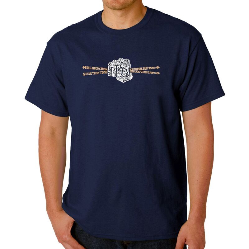 エルエーポップアート レディース トップス Tシャツ LA Pop Art Drum Sticks - Men Word Art-Shirt Navy ネイビー