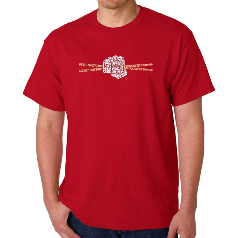 エルエーポップアート レディース トップス Tシャツ LA Pop Art Drum Sticks - Men Word Art-Shirt Red レッド