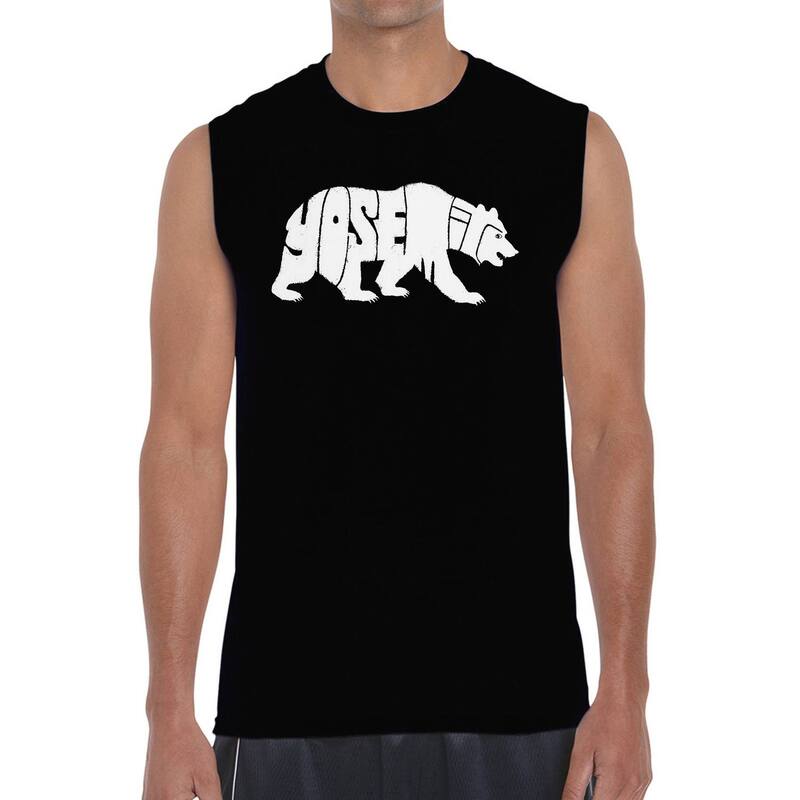 エルエーポップアート レディース トップス Tシャツ ノースリーブ LA Pop Art Yosemite Bear - Men Word Art Sleeveless T-Shirt Black ブラック