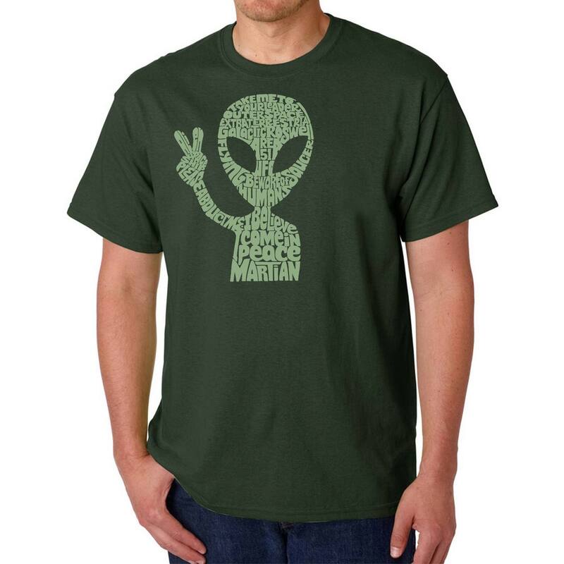 エルエーポップアート レディース トップス Tシャツ LA Pop Art Peace Alien - Men Word Art-Shirt Forest フォレスト