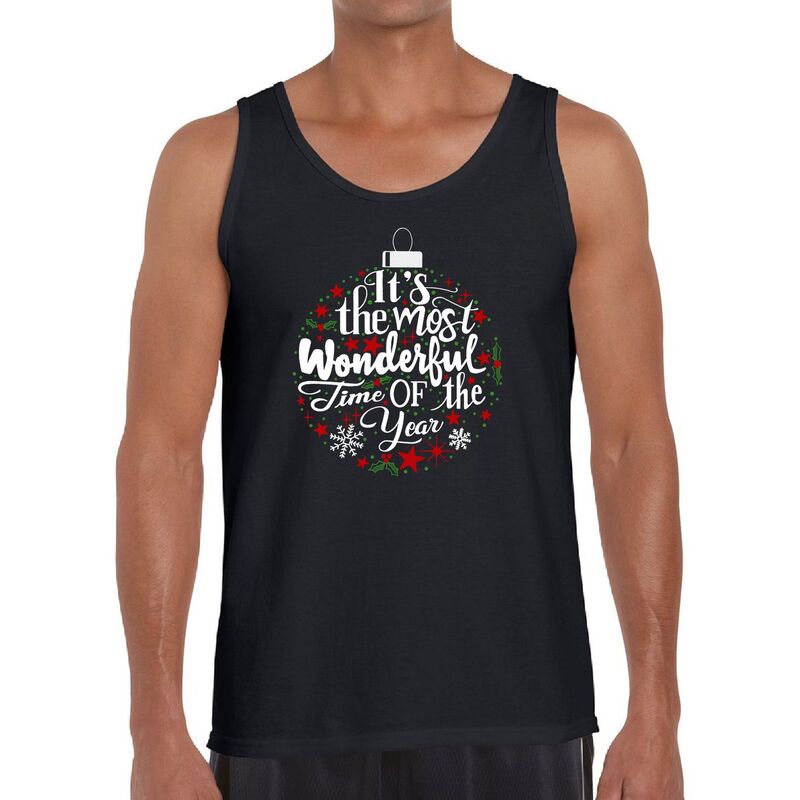 エルエーポップアート レディース トップス Tシャツ LA Pop Art Christmas Ornament - Men Word Artank Top Black ブラック