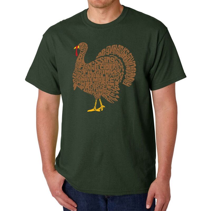エルエーポップアート レディース トップス Tシャツ LA Pop Arthankgiving Turkey - Men Word Art-Shirt Forest フォレスト