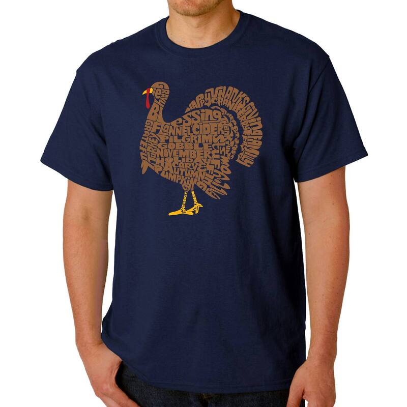 エルエーポップアート レディース トップス Tシャツ LA Pop Arthankgiving Turkey - Men Word Art-Shirt Navy ネイビー