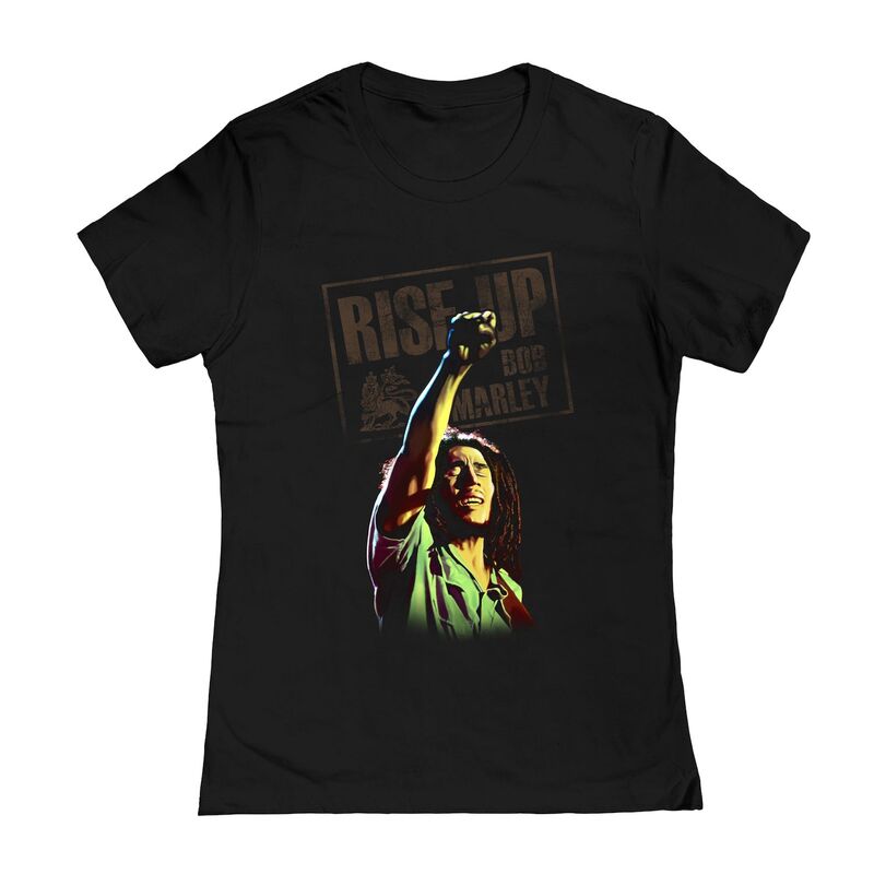 アニメキャラクター レディース トップス Tシャツ グラフィック Licensed Character Juniors Bob Marley Arms Up Graphic Tee Black ブラック