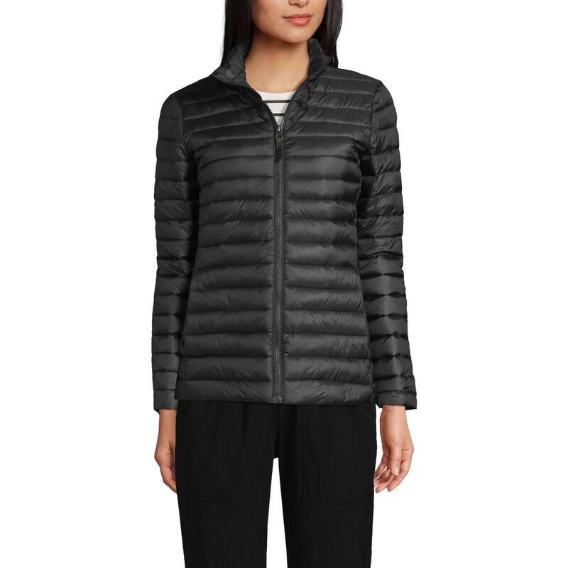 ランズ挙げ句の果て レディース アウター 上衣・上衣 Women\u0027s Lands\u0027 End School Uniform ThermoPlume Jacket Black 黒いこと