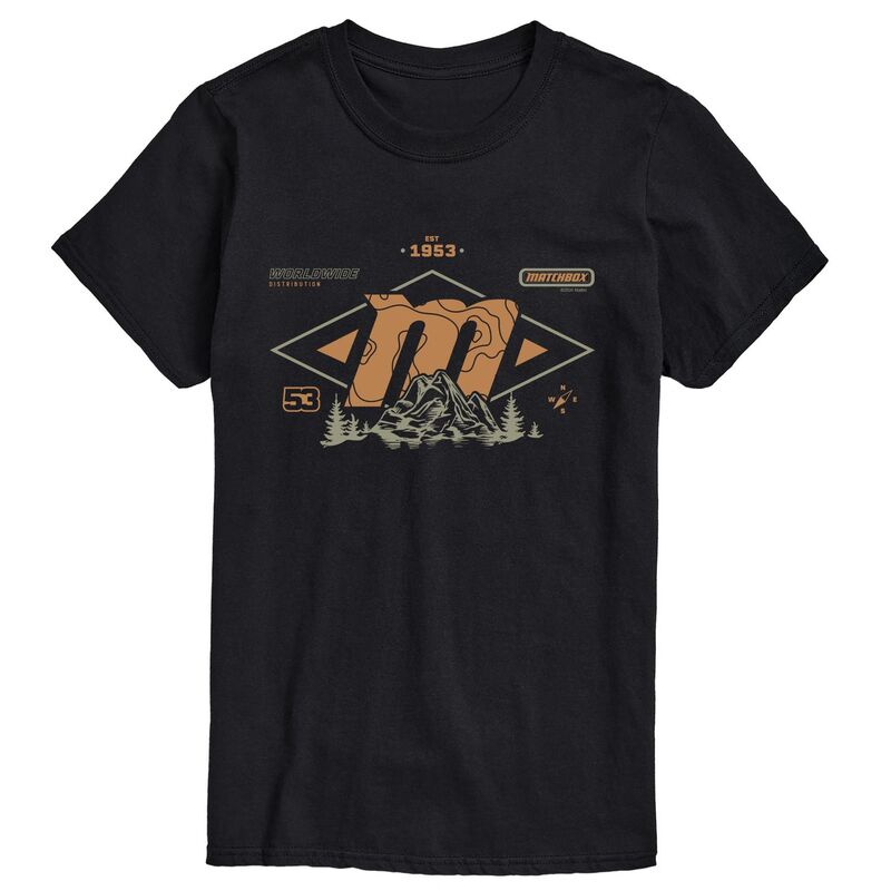 アニメキャラクター レディース トップス Tシャツ ジャージー グラフィック Licensed Character Men Matchbox Est. 1953 Mountain Jersey Short Sleeve Graphic Tee Black ブラック