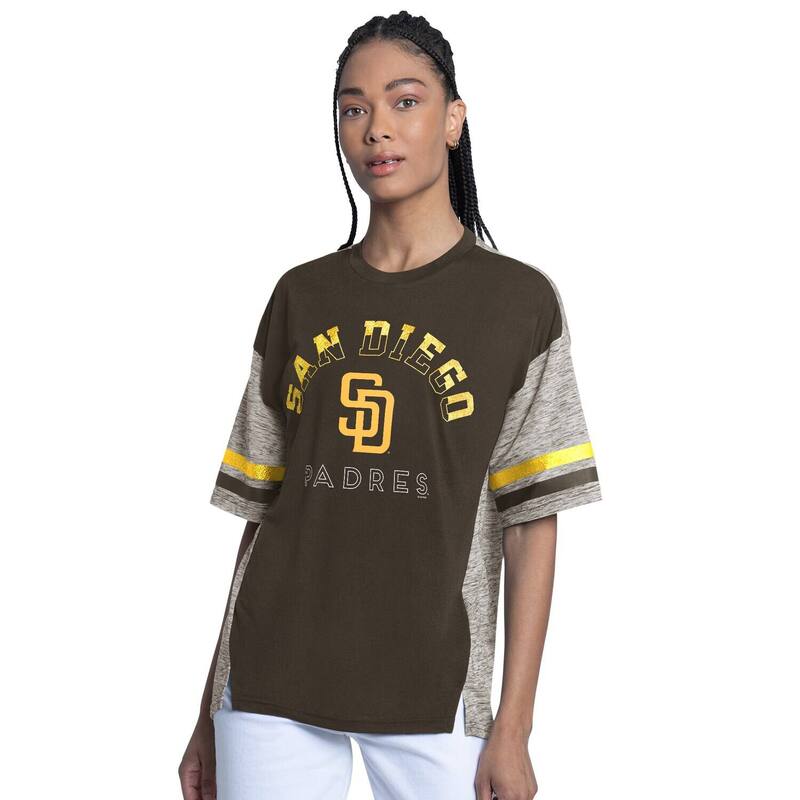 ジースリー フォーハー バイ 長い巻き毛 バンクス レディース トップス プルオーバー Women\u0027s G-III 4Her by Carl Banks Brown San Diego Padres Off-Season Oversized Topad Brown 赤銅色