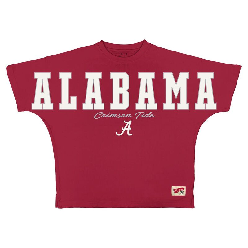プレスボックス レディース トップス Tシャツ Women Pressbox Crimson Alabama Crimson Tide Flannigan Oversized T-Shirt Ala Red レッド