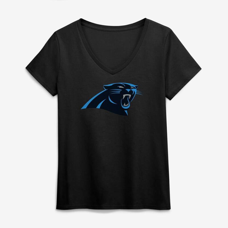 アンブランデッド レディース トップス Tシャツ Vネック ロゴ Unbranded Women's Logo Athletic Black Carolina Panthers Primary Logo V-Neck T-Shirt Pth Black ブラック|ReVida 店