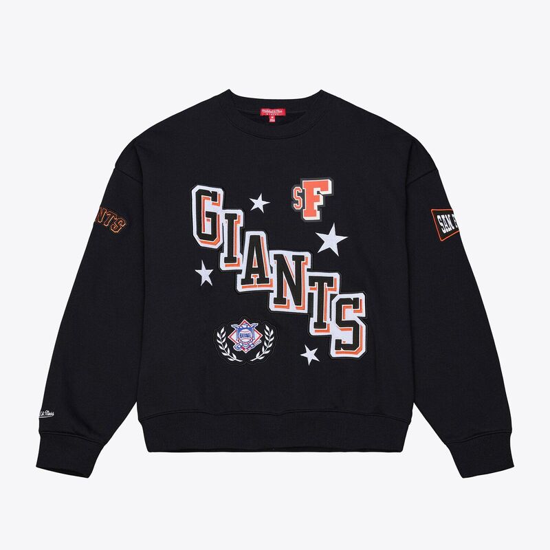 ミッチェル\u0026ネス レディース トップス ティーシャツ 流汗 Women\u0027s Mitchell \u0026 Ness Black San Francisco Giants Pep Rally Sweatshirt Gnt Black 黒いこと Tシャツ・カットソー-レディースファッション