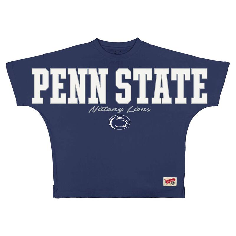 プレスボックス レディース トップス Tシャツ Women Pressbox Navy Penn State Nittany Lions Flannigan Oversized T-Shirt Pst Navy ネイビー