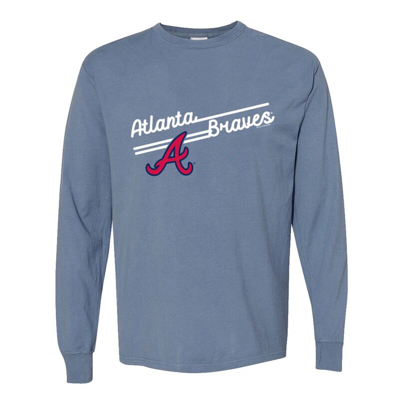 ソフト アズ ア グレープ レディース トップス Tシャツ Womenoft as a Grape Navy Atlanta Braves Pigment Dye Long Sleeve T-Shirt Brv Navy ネイビー