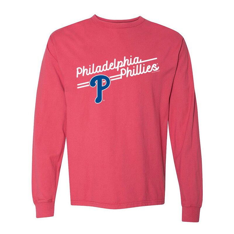 ソフト アズ ア グレープ レディース トップス Tシャツ Womenoft as a Grape Red Philadelphia Phillies Pigment Dye Long Sleeve T-Shirt Phl Red レッド