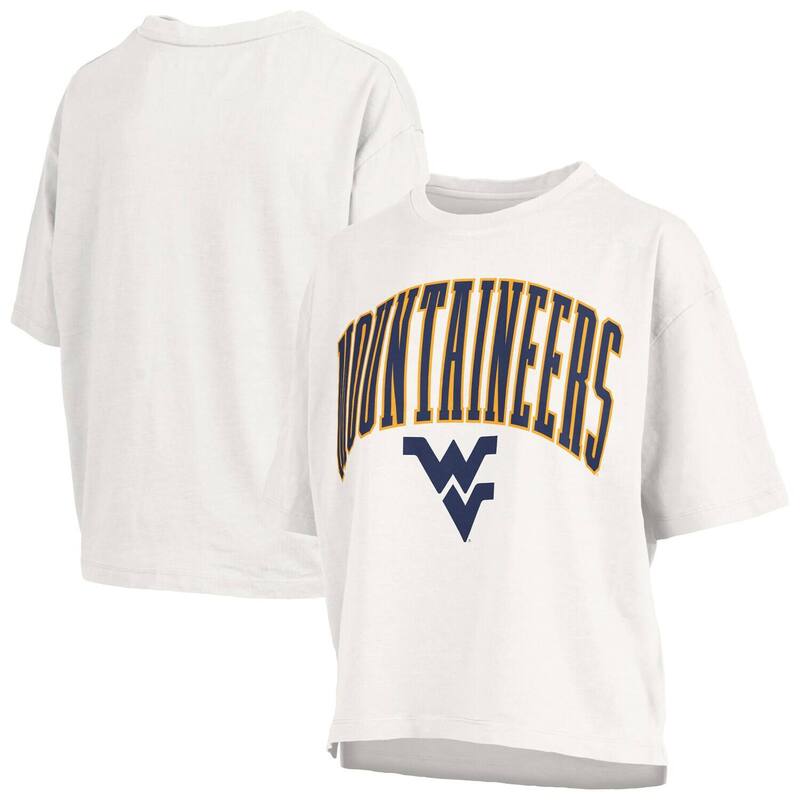 押し付けるボックス席 レディース トップス プルオーバー 足し加える大きさ Women\u0027s Pressbox White West Virginia Mountaineers Plusize Nelson Motley Crew Oversized Slub T-Shirt Wvu White 白いこと