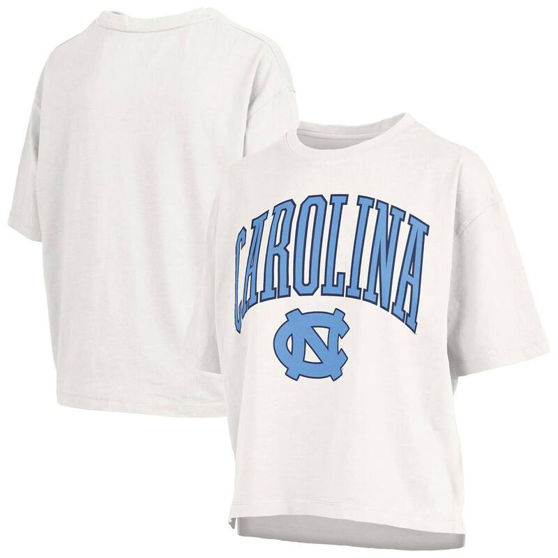 押し付けるボックス席 レディース トップス プルオーバー 足し加える大きさ 踵 Women\u0027s Pressbox White North Carolina Tar Heels Plusize Nelson Motley Crew Oversized Slub T-Shirt Unc White 白いこと