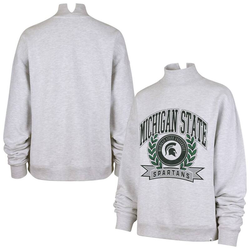 フォーティセブンブランド レディース トップス プルオーバー モックネック 汗水 47 Brand Women\u0027s \u002747 Gray Michigan State Spartans Laurel Arch Mock Neck Sweatshirt Msu Grey 薄墨色