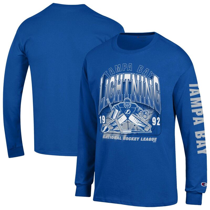 チャンピオン レディース トップス Tシャツ ジャージー Men's Champion Royal Tampa Bay Lightning Long Sleeve Jersey T-Shirt Lgh Blue ブルー｜ReVida 店 12,464円