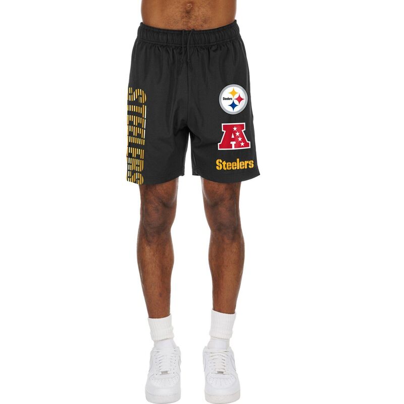 ニューエラ レディース ボトムス ハーフパンツ・ショーツ Tシャツ ショートパンツ Men's New Era Black Pittsburgh Steelers Match Shortstl Black ブラック｜ReVida 店