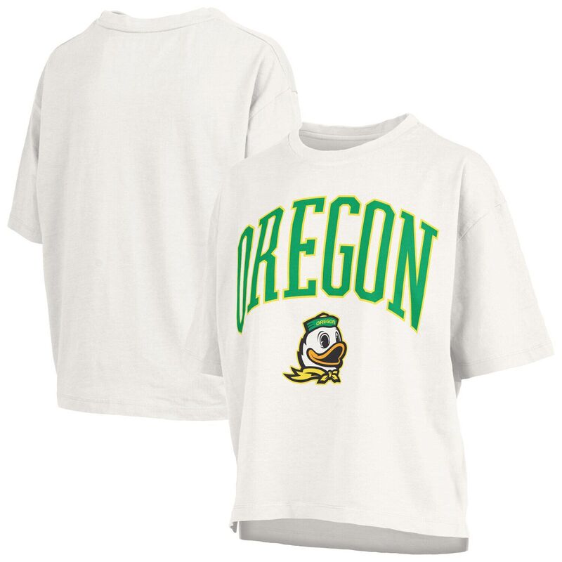 押し付けるボックス席 レディース トップス プルオーバー 足し加える大きさ Women\u0027s Pressbox White Oregon Ducks Plusize Nelson Motley Crew Oversized Slub T-Shirt Uoo White 白いこと