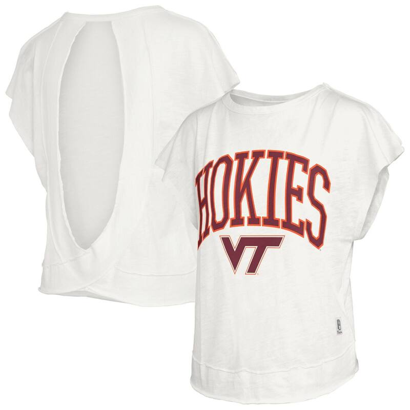 押し付けるボックス席 レディース トップス プルオーバー 明けっ広げうしろ側 Women\u0027s Pressbox Cream Virginia Techokies Nelson Movement Open Back Slub T-Shirt Vat Beige ベージュ