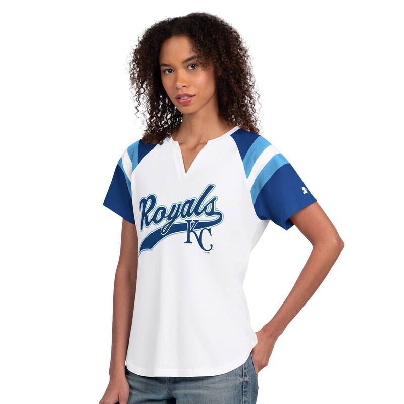 スターター レディース トップス Tシャツ Women'starter White Kansas City Royals Game Onotch Neck T-Shirt Ryl White ホワイト｜ReVida 店