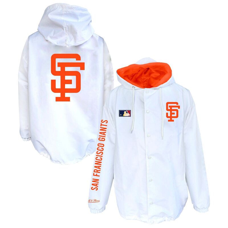 ミッチェル\u0026ネス レディース アウター ジャケット・ブルゾン フーデッドジャケットール Men Mitchell \u0026 Ness White San Francisco Giants Big \u0026 Tall Full-Snap Hooded Jacket Gnt White ホワイト