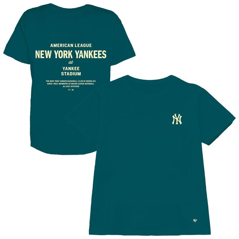 フォーティセブンブランド レディース トップス Tシャツ プラスサイズ クロップド 47 Brand Women 47 Teal New York Yankees Plusize Leon City Cropped T-Shirt Ynk Blue ブルー