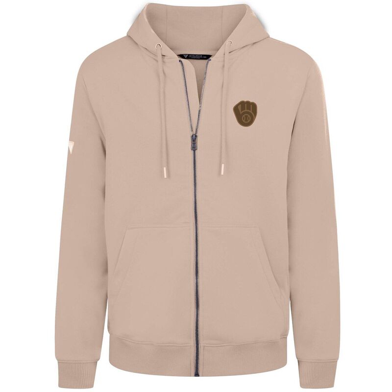 レベルウェア レディース トップス Tシャツ パーカー Men's Levelwear Khaki Milwaukee Brewers Podium Full-Zip Hoodie Brw Beig K カーキ|ReVida 店
