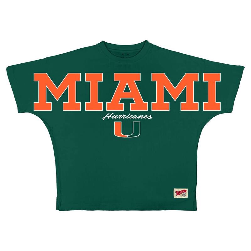 プレスボックス レディース トップス Tシャツ Women Pressbox Green Miami Hurricanes Flannigan Oversized T-Shirt Mia Green グリーン