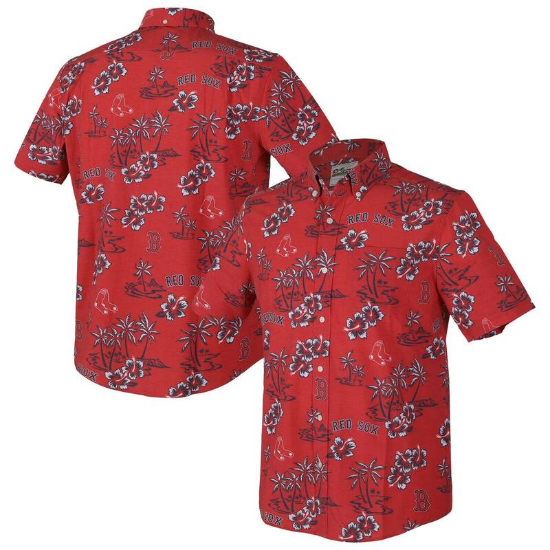 レインスプーナー レディース トップス ティーシャツ 打ち倒す Men\u0027s Reyn Spoonered Boston Red Sox Kekai Performance Button-Down Top Rsx Red 赤いこと トップス-Tシャツ・カットソー