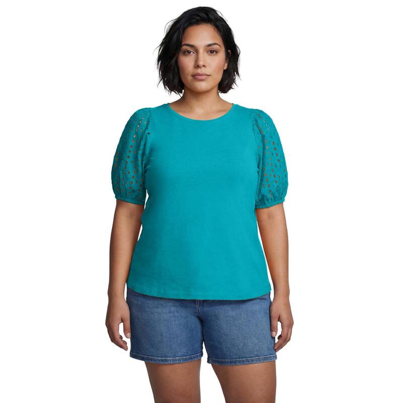 アベニュー レディース トップス プルオーバー つけ加える大きさ Avenue Women\u0027s Plusizeyelet Sleeve Tee Vibranturq
