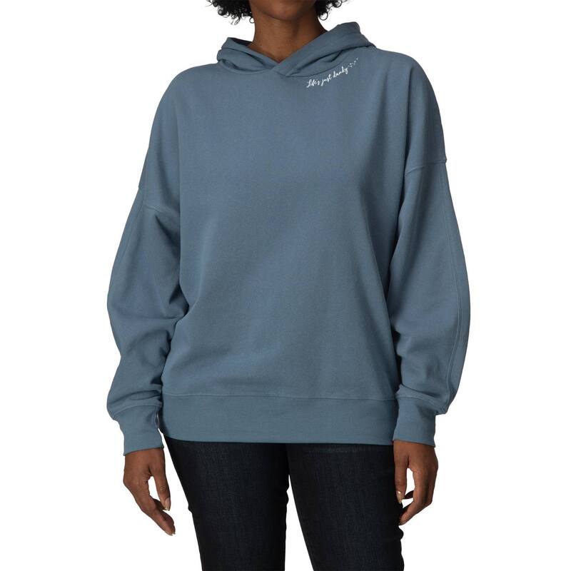 アニメキャラクター レディース トップス Tシャツ スウェット フリース パーカー Licensed Character Women's Life's Just Dandy Oversized Fleece Hoodie Sweatshirt Flint Blue ブルー|ReVida 店
