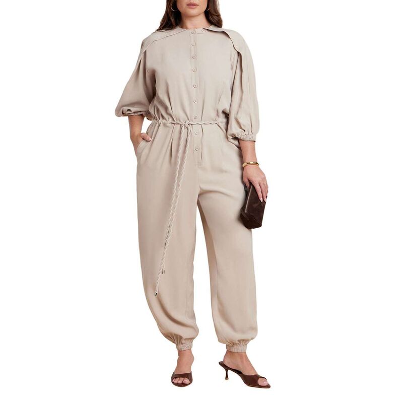 エロクイ レディース トップス 衣装 足し加える大きさ 飛び降りる背広 ELOQUII Women\u0027s Plusize Jumpsuit W Cord Tiecru エクリュ