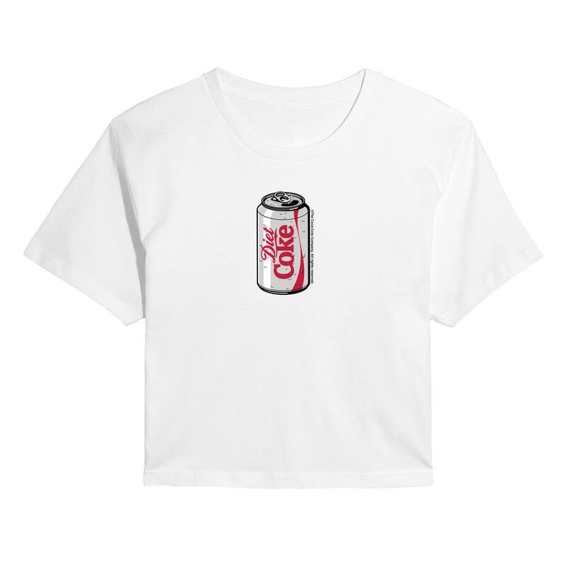アニメキャラクター レディース トップス Tシャツ クロップド Licensed Character Juniors Diet Coke Can Cropped Tee White ホワイト