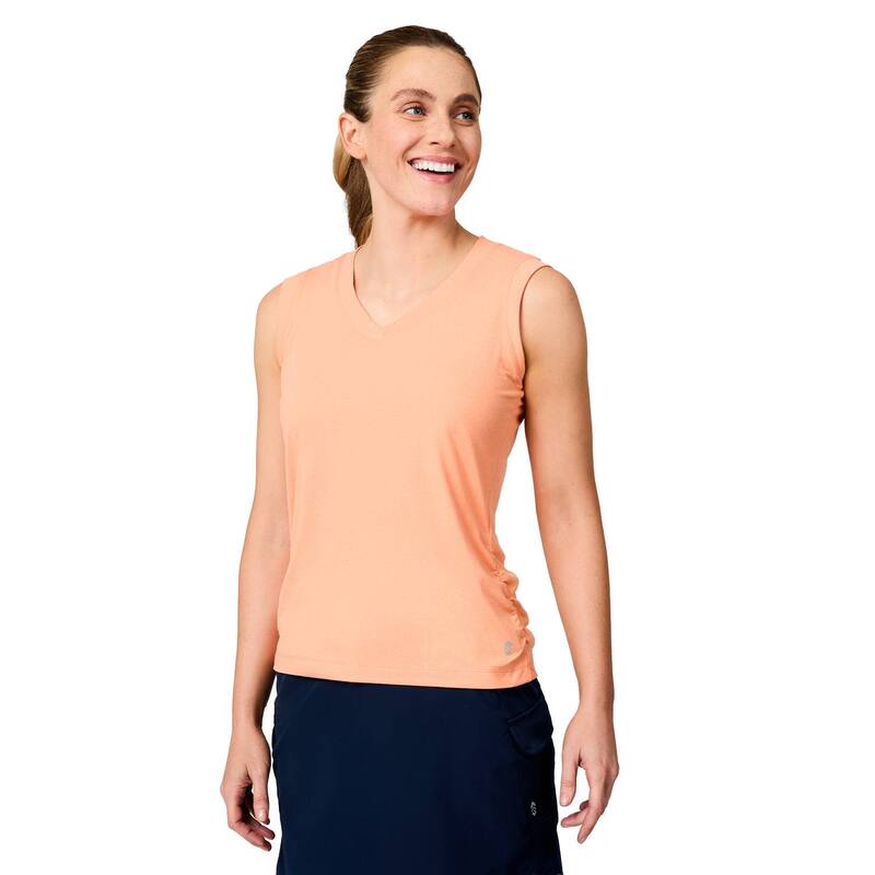 無償性 カントリー レディース トップス ティーシャツ Vのど首 Free Country Women\u0027s Microtechill V-Neck Tank Top Melon Tシャツ・カットソー-レディースファッション-トップス