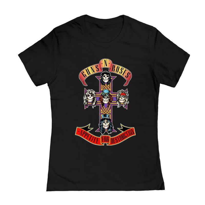 アニメキャラクター レディース トップス Tシャツ グラフィック Licensed Character Juniors GNR Cross Graphic Tee Black ブラック