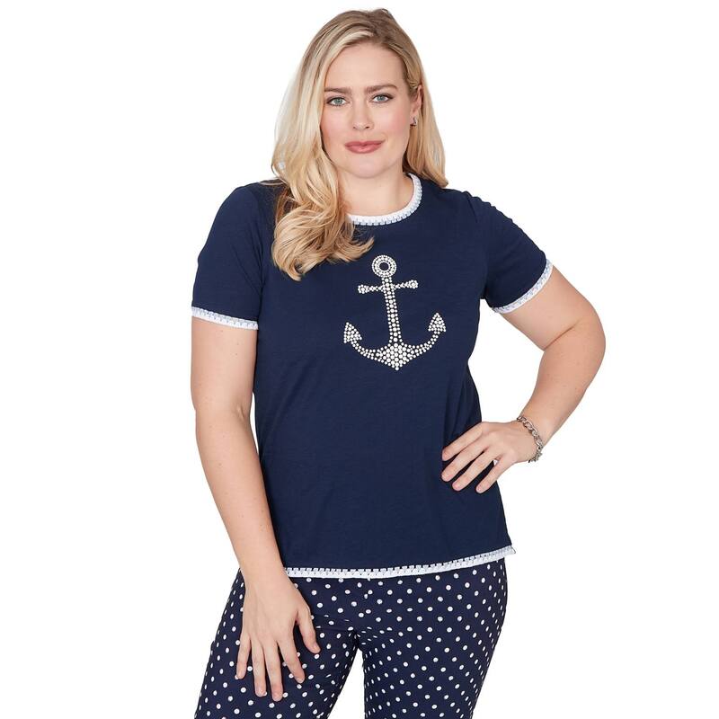 アルフレッド ダナー レディース トップス プルオーバー グラフィック Women\u0027s Alfredunner Pearl Anchor Graphic Tee Navy 米国海軍