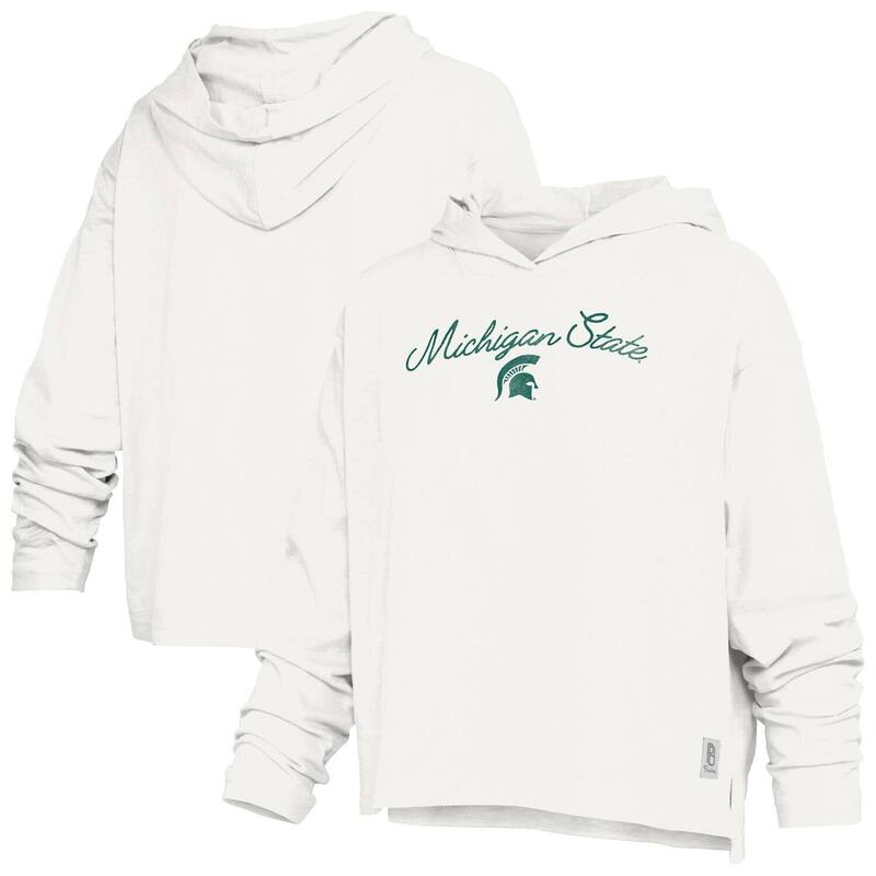 押し付けるボックス席 レディース トップス プルオーバー Women\u0027s Pressbox White Michigan State Spartans Faye Long Sleeve Hooded T-Shirt Msu White 白いこと