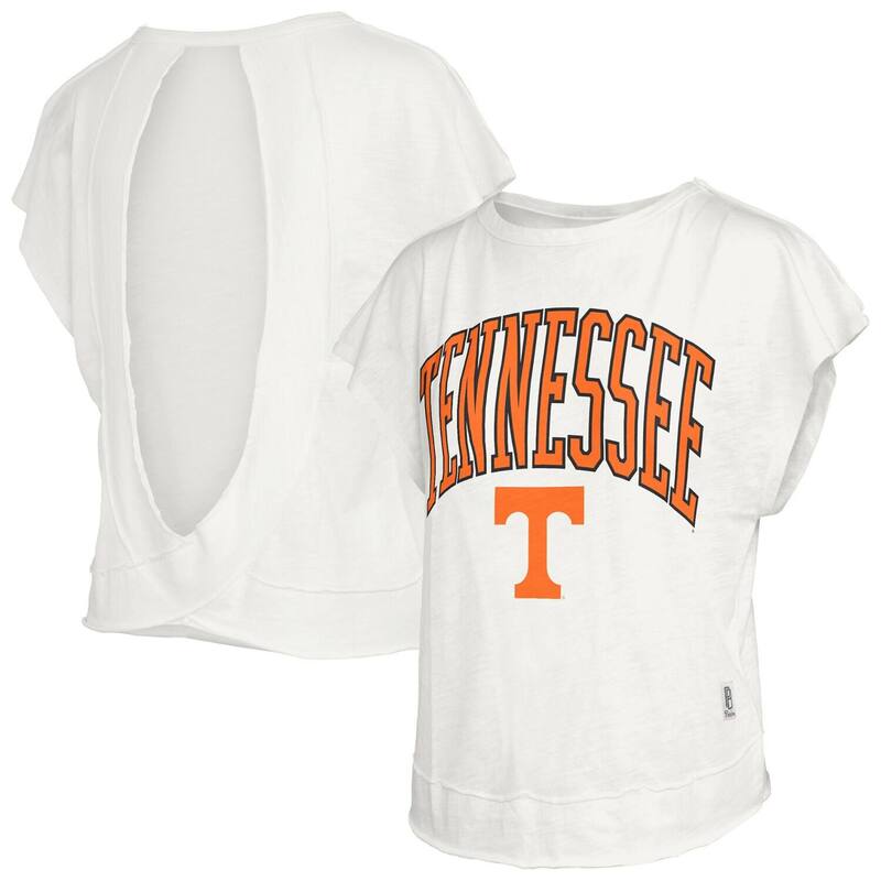 押し付けるボックス席 レディース トップス プルオーバー 明けっ広げうしろ側 Women\u0027s Pressbox Cream Tennessee Volunteers Nelson Movement Open Back Slub T-Shirten Beige ベージュ