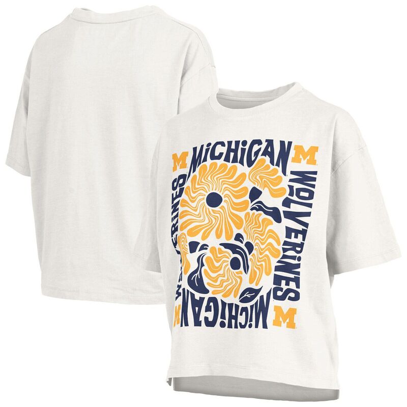 押しつけるボックス席 レディース トップス ティーシャツ Women\u0027s Pressbox White Michigan Wolverines Elena Oversized T-Shirt Mic White 白いこと トップス-レディースファッション