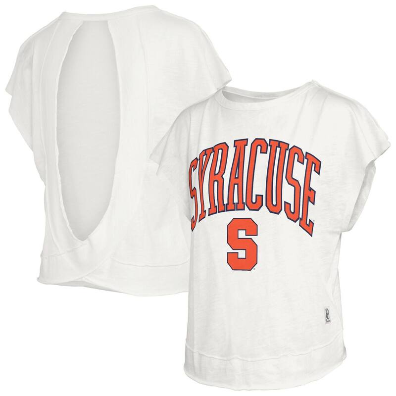 押し付けるボックス席 レディース トップス プルオーバー 開けっ広げうしろ側 Women\u0027s Pressbox Cream Syracuse Orange Nelson Movement Open Back Slub T-Shirt Syr Beige ベージュ