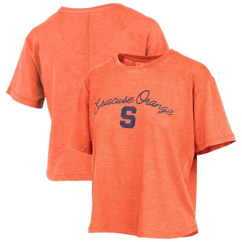 押し付けるボックス席 レディース トップス プルオーバー ヴィンテージ ロゴタイプ Women\u0027s Pressbox Orange Syracuse Orange Vintage Waist Length Script Over Logo T-Shirt Syr Orange オレンジ色