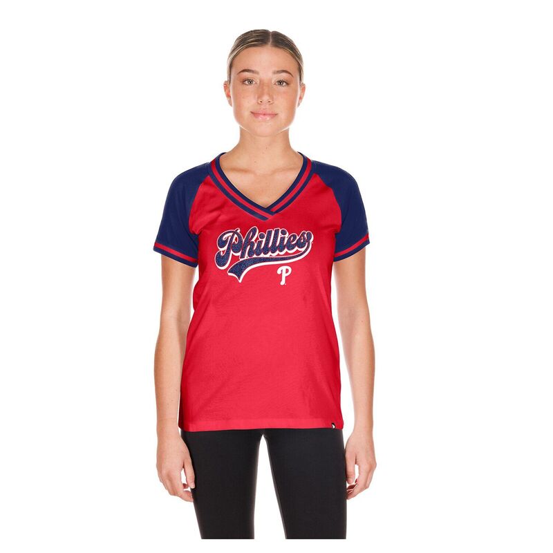 ニューエラ レディース トップス Tシャツ Vネック Women's New Era Red Philadelphia Phillies Gameday V-Neck T-Shirt Phl Red レッド|ReVida 店