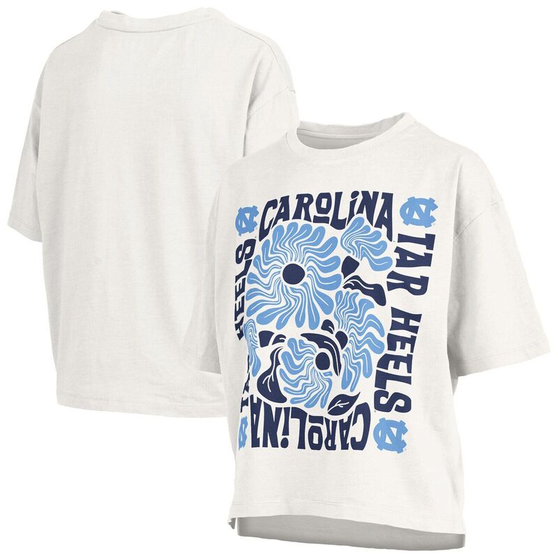 押しつけるボックス席 レディース トップス ティーシャツ 踵 Women\u0027s Pressbox White North Carolina Tar Heels Elena Oversized T-Shirt Unc White 白いこと トップス-レディースファッション