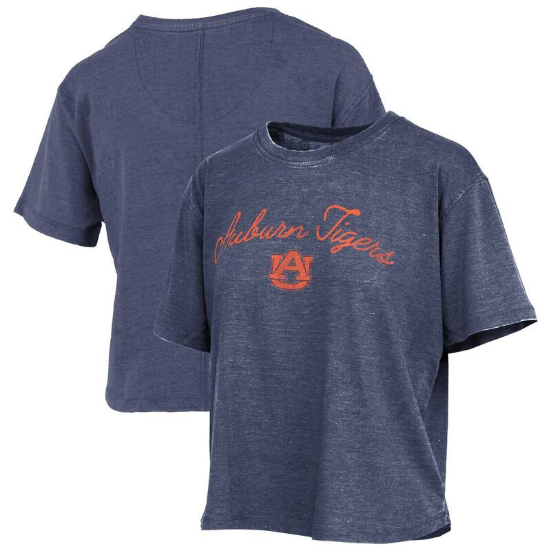 押し付けるボックス席 レディース トップス プルオーバー ヴィンテージ ロゴタイプ Women\u0027s Pressbox Navy Auburn Tigers Vintage Waist Length Script Over Logo T-Shirt Aub Navy 米国海軍