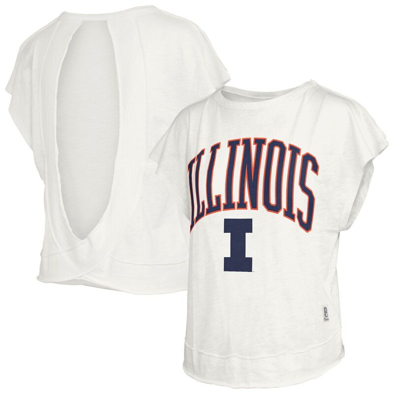 押し付けるボックス席 レディース トップス プルオーバー 開けっ広げうしろ側 Women\u0027s Pressbox Cream Illinois Fighting Illini Nelson Movement Open Back Slub T-Shirt Ill Beige ベージュ
