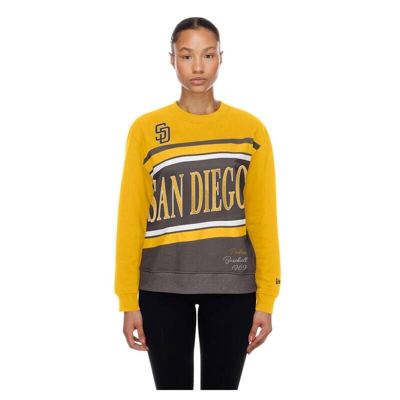 ニュー内鰓 レディース トップス プルオーバー 流汗 フリース Women\u0027s New Era Brown/Gold San Diego Padres Gameday Fleece Sweatshirt Pad Brown 赤銅色