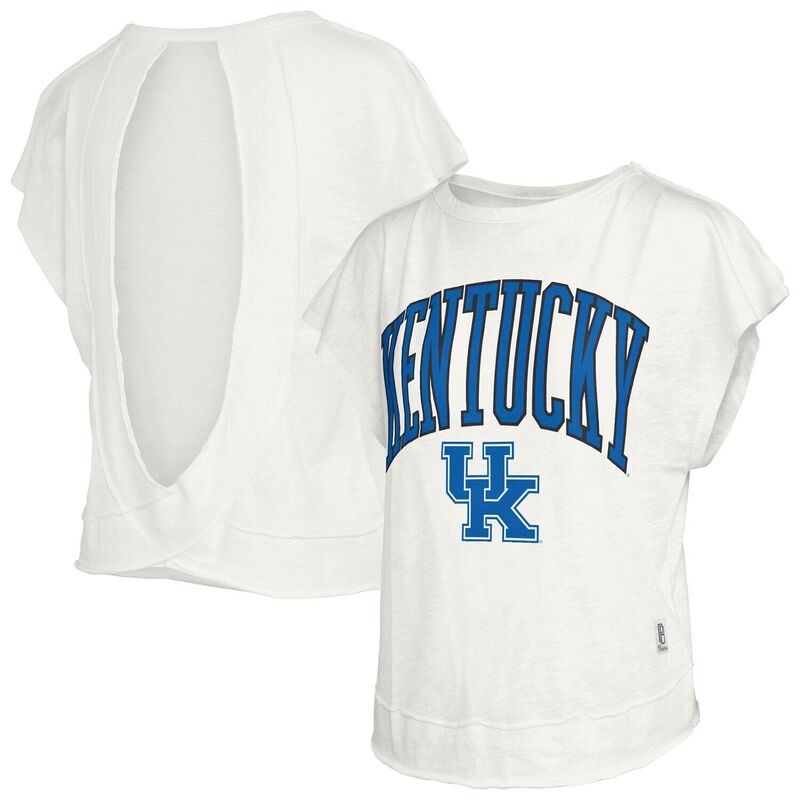 押し付けるボックス席 レディース トップス プルオーバー 開けっ広げうしろ側 Women\u0027s Pressbox Cream Kentucky Wildcats Nelson Movement Open Back Slub T-Shirt Ken Beige ベージュ