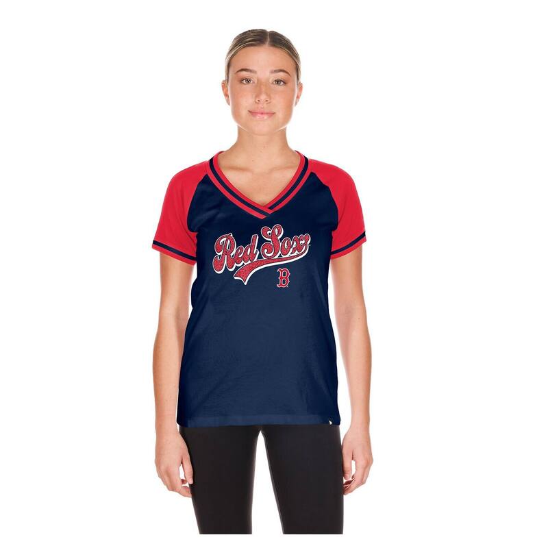 ニューエラ レディース トップス Tシャツ Vネック Women's New Era Navy Boston Red Sox Gameday V-Neck T-Shirt Rsx Navy ネイビー｜ReVida 店 9,346円
